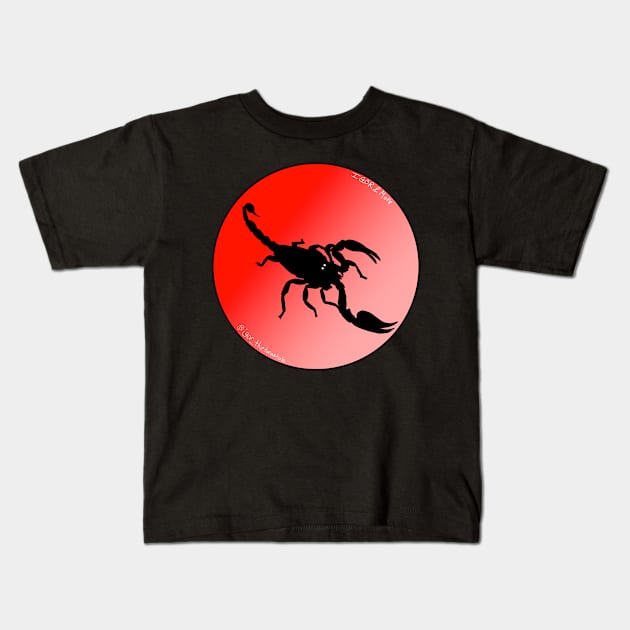 Scorpion Red/Pale Pink Gradient Kids T-Shirt by IgorAndMore